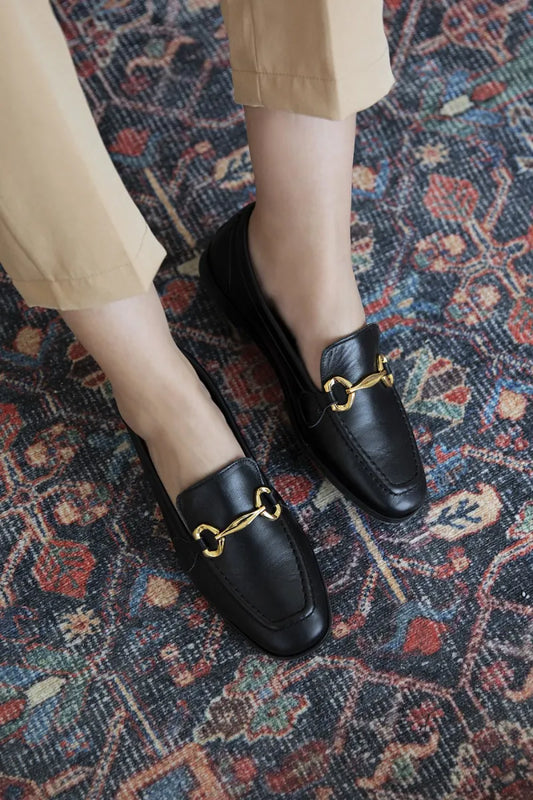 St- kaira kadın i̇çi dışı hakiki deri makosen ayakkabı siyah / women > shoes >