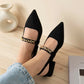 St karissa kadın zincir detay topuklu süet ayakkabı siyah / women > shoes >