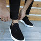 Kn- klasik erkek ayakkabı 001 siyah süet (beyaz taban) / man > shoes > classic