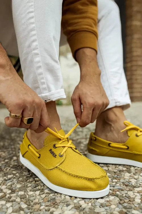 Kn- seizoensgebonden linnen schoenen 008 geel
