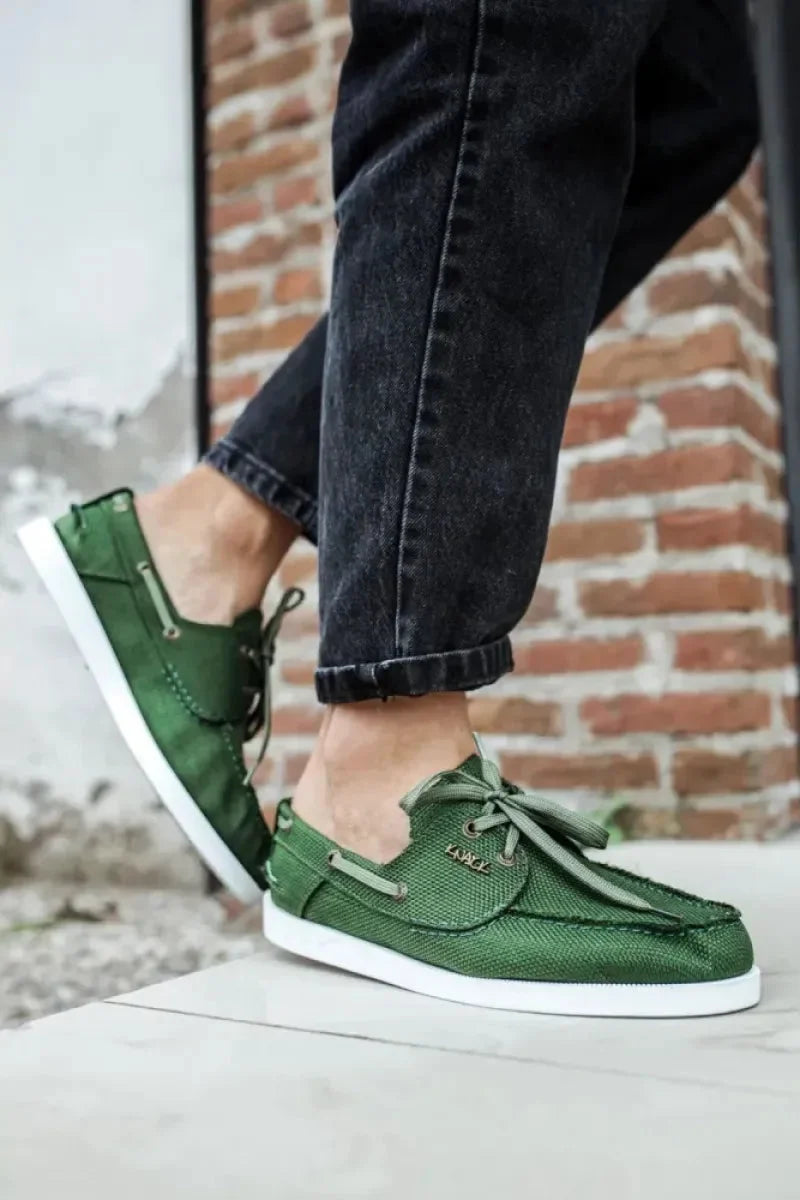 Kn- mevsimlik keten ayakkabı 008 yeşil / man > shoes > sneakers