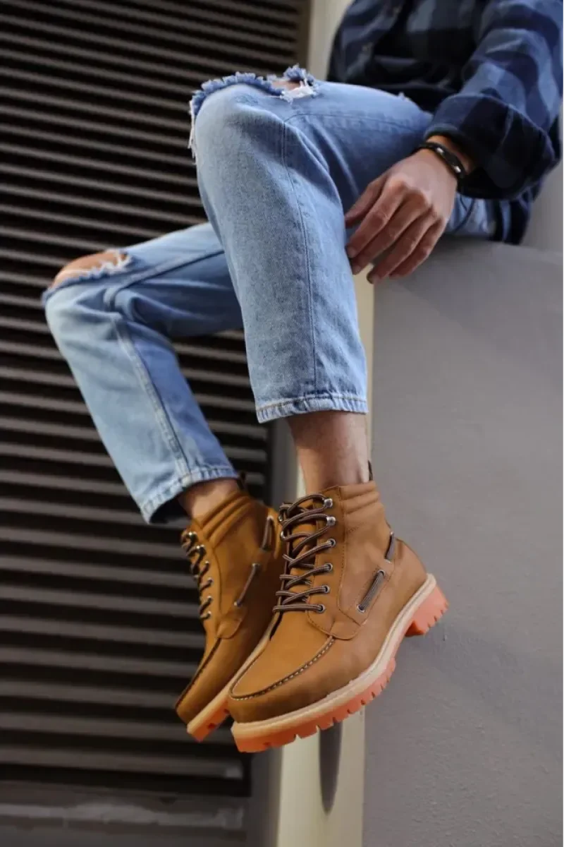Kn- yüksek taban ayakkabı b-020 sarı / man > shoes > boots
