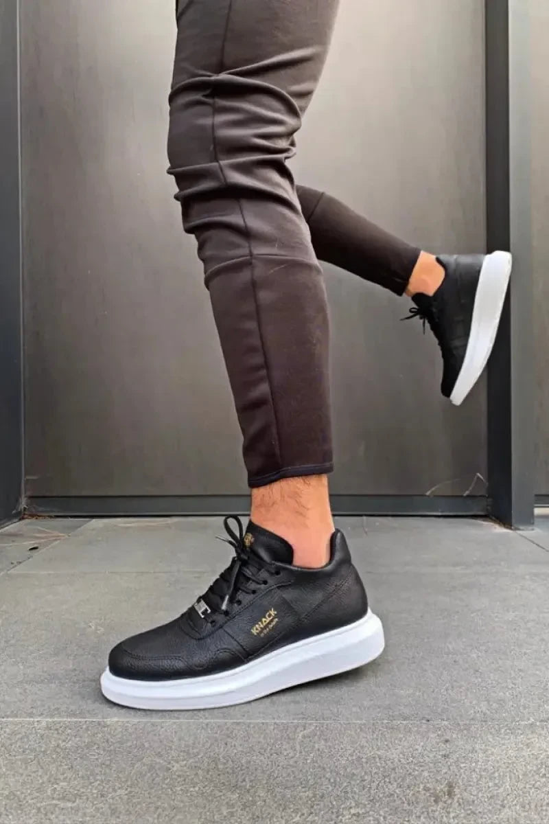 Man > shoes sneakers kn- yüksek taban günlük ayakkabı 040 siyah (beyaz taban)