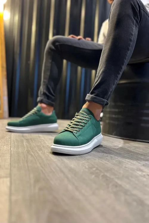 KN- High Base Daily Shoes 045 Зеленая (белая основа)