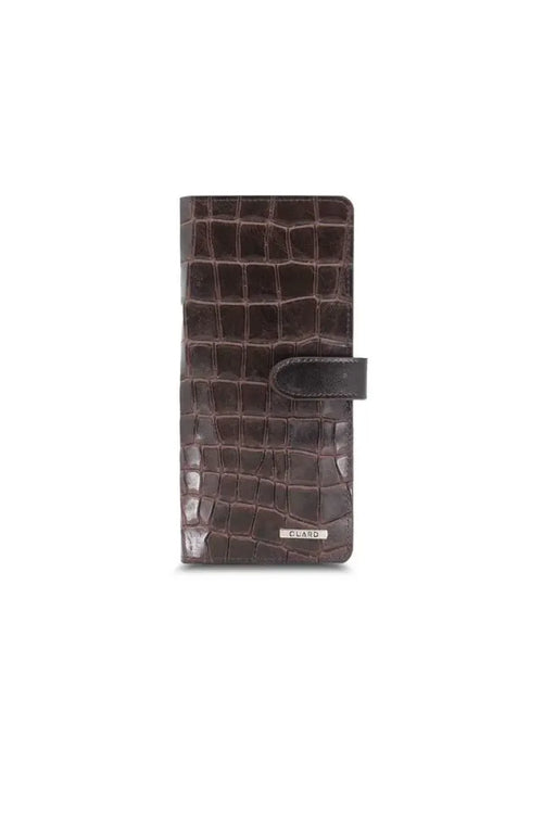 GD-Large Croco Brown Card and Money Slot Leather Telephone Wallet