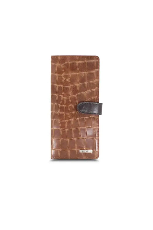 GD-LARGE CROCO Tan Card and Money Slot Leather Telephone Wallet