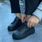 Co- leran siyah cilt bağcıklı spor ayakkabı