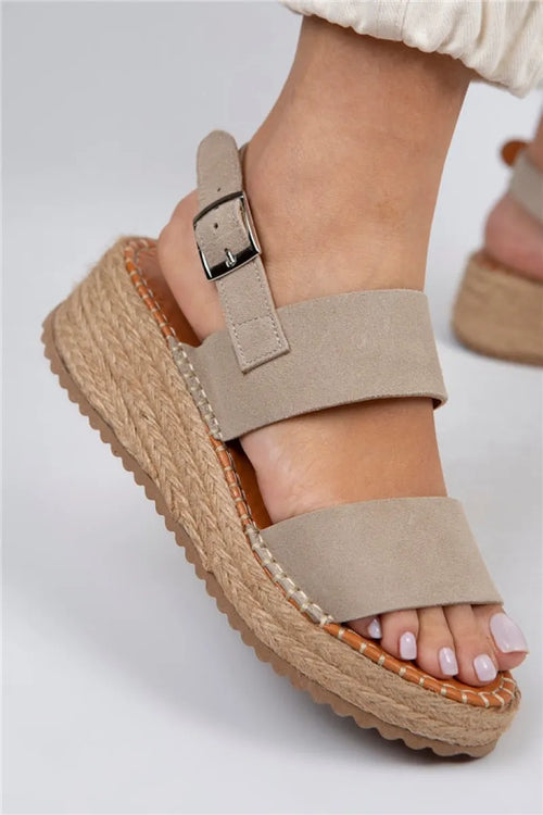 Mjlian Original Leather Women Beige Espadril sandals