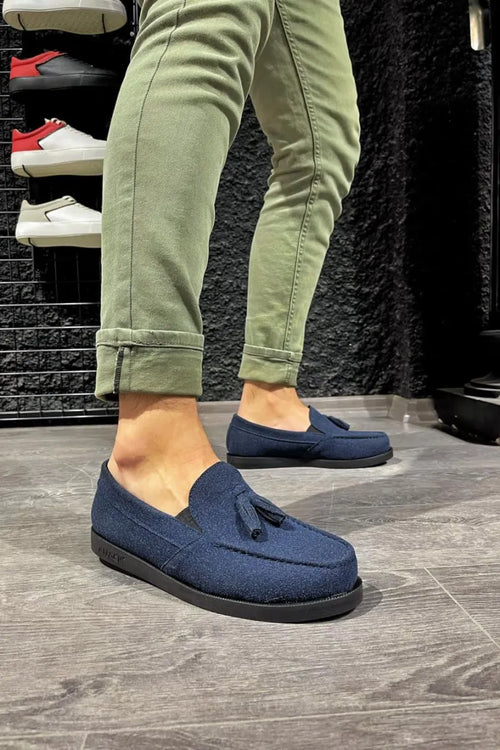 Kn- Loafer Men Shoes 007 Blue
