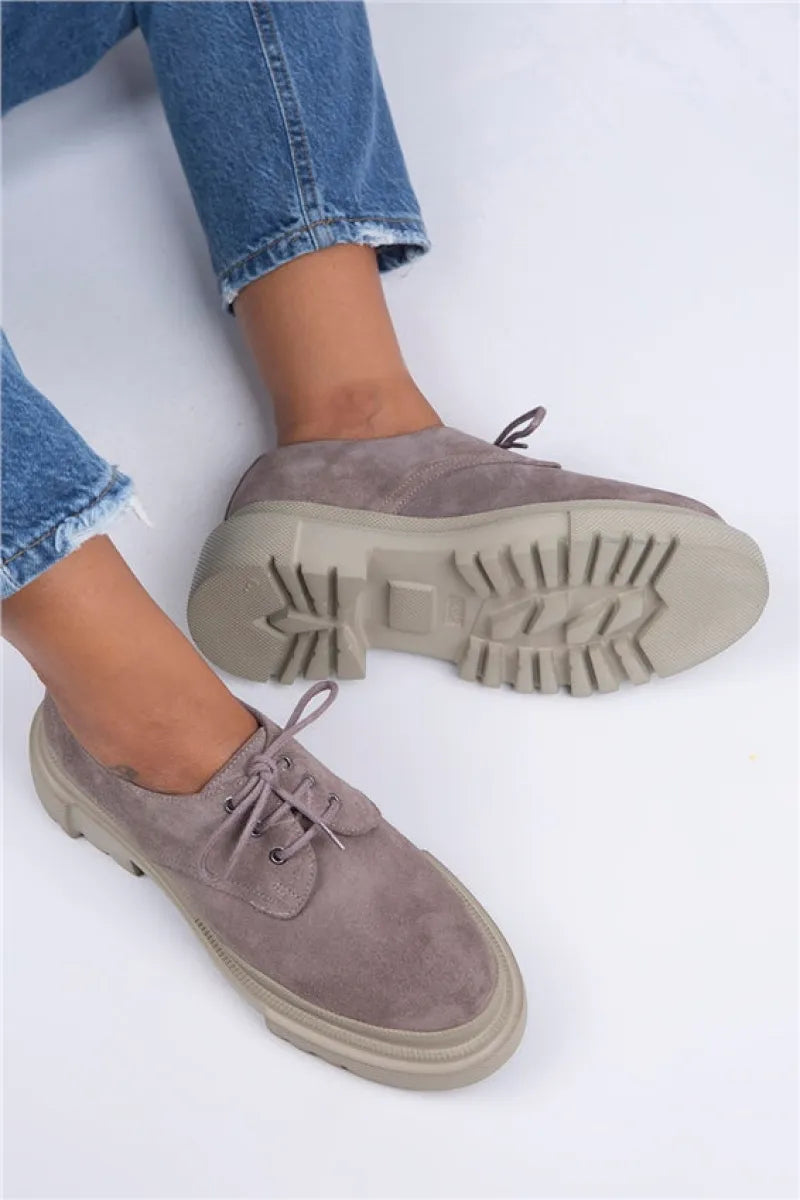 Mj- lola kadın hakiki deri bağcıklı vizon ayakkabı / women > shoes > espadrilles