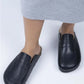Mj- lori kadın hakiki deri bağcıksız siyah terlik / women > shoes > slippers