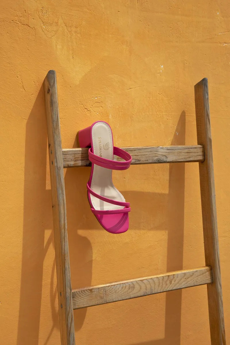 Women > shoes sandals st- luke kadın topuklu deri sandalet fuşya