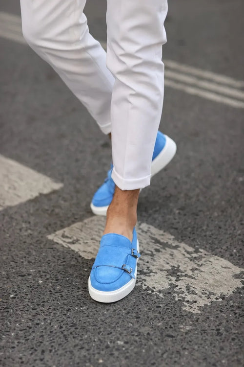 So- bleu, daim, Sneakers Chaussures pour hommes