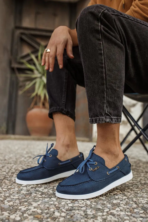 KN- Shoes de lin saisonnier 008 Bleu