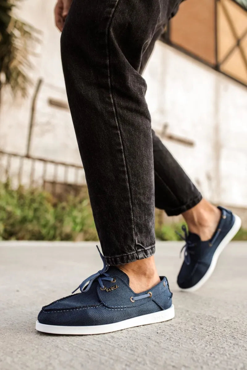 Kn- mevsimlik keten ayakkabı 008 mavi / man > shoes > sneakers