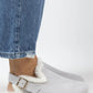 Mj- holly kürklü kadın hakiki deri kemerli tokalı gri süet sandalet
