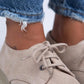 Mj - lola kadın hakiki deri bağcıklı bej ayakkabı