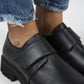 Mj- mimi kadın deri çırtlı hakiki siyah ayakkabı