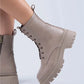 Mj nicole kadın hakiki deri bağcıklı fermuarlı vizon bot / women > shoes > boots