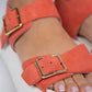 Mj - vena kadın hakiki deri tokalı mercan sandalet