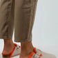 Mj- zeta kürklü kadın hakiki deri kemerli tokalı renkli bej turuncu terlik
