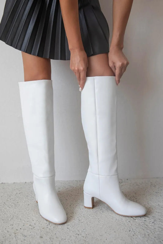 Women > shoes boots st- moscow kadın topuklu deri çizme beyaz