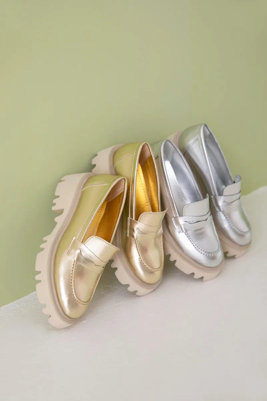 Women > shoes loafer st- norvins kadın deri makosen ayakkabı altın