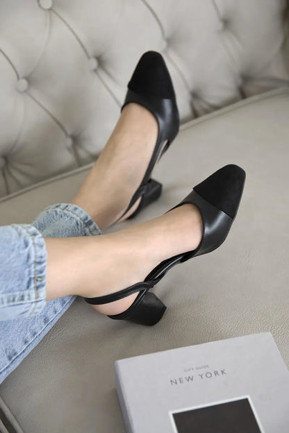 St- paris kadın deri topuklu ayakkabı siyah / women > shoes > sandals