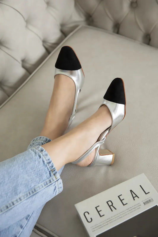 St paris kadın deri topuklu ayakkabı gümüş / women > shoes > stilettos