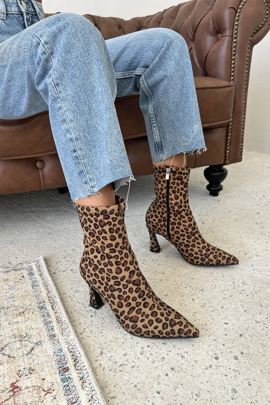 Women > shoes boots st- poppin kadın pino ökçe kumaş bot leopar