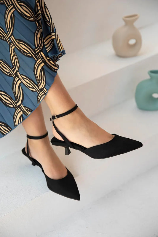 St- rocco kadın topuklu kumaş sandalet siyah / women > shoes > sandals