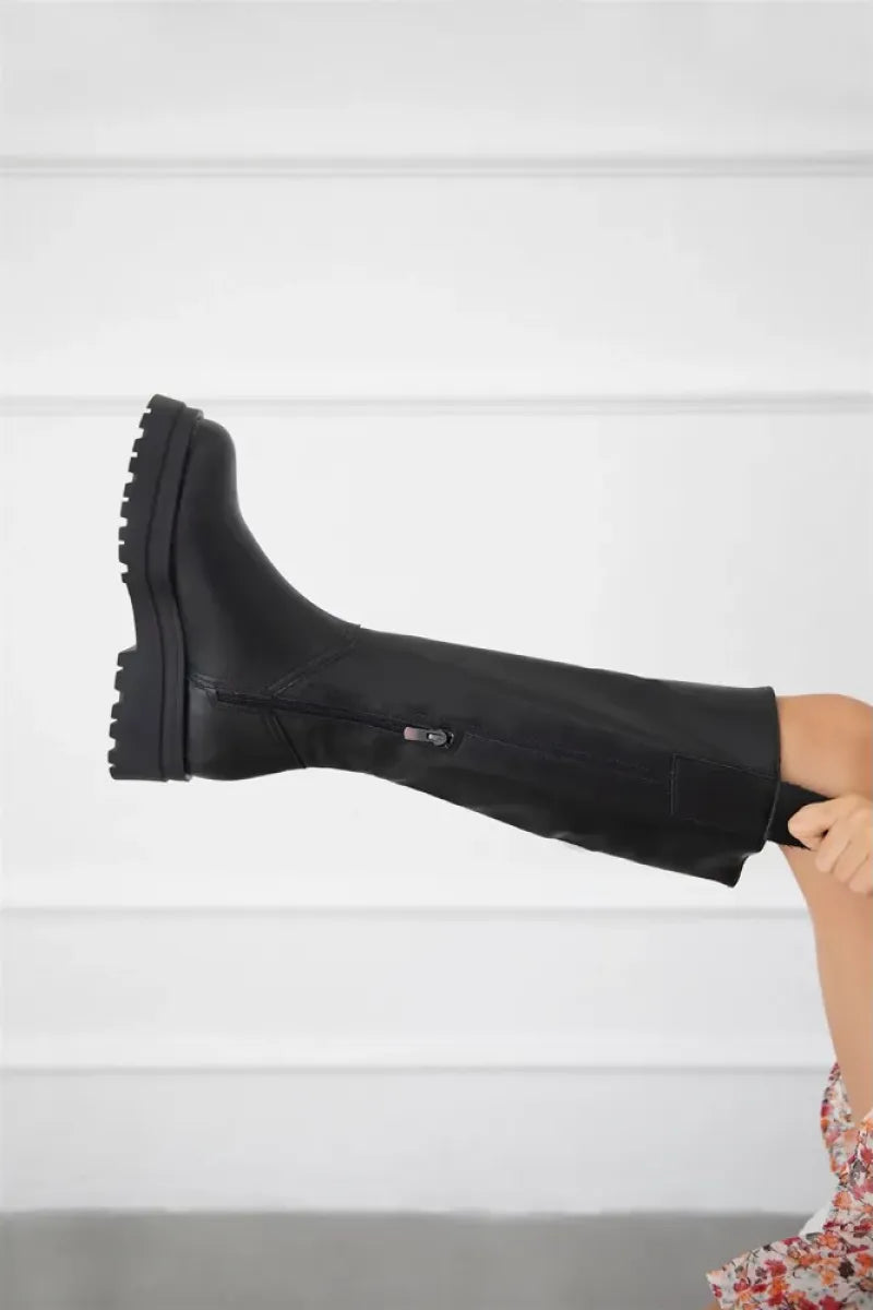 St- romee kadın fermuar detay deri çizme siyah / women > shoes > boots