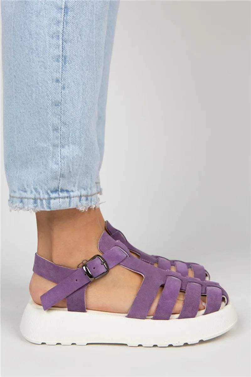 Women > shoes sandals mj- rosa kadın hakiki deri tokalı mor sandalet