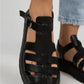 Mj- rosa kadın hakiki deri tokalı siyah sandalet / women > shoes > sandals