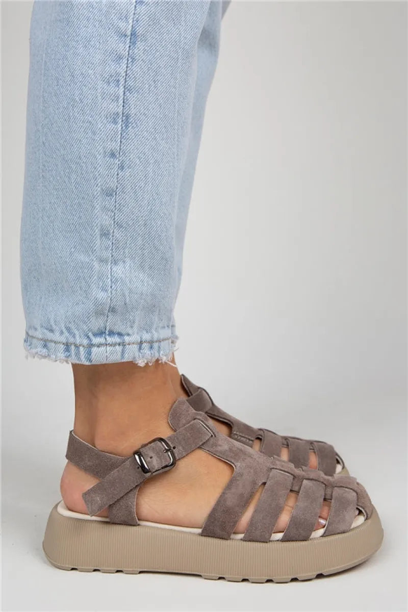 Women > shoes sandals mj- rosa kadın hakiki deri tokalı vizon sandalet