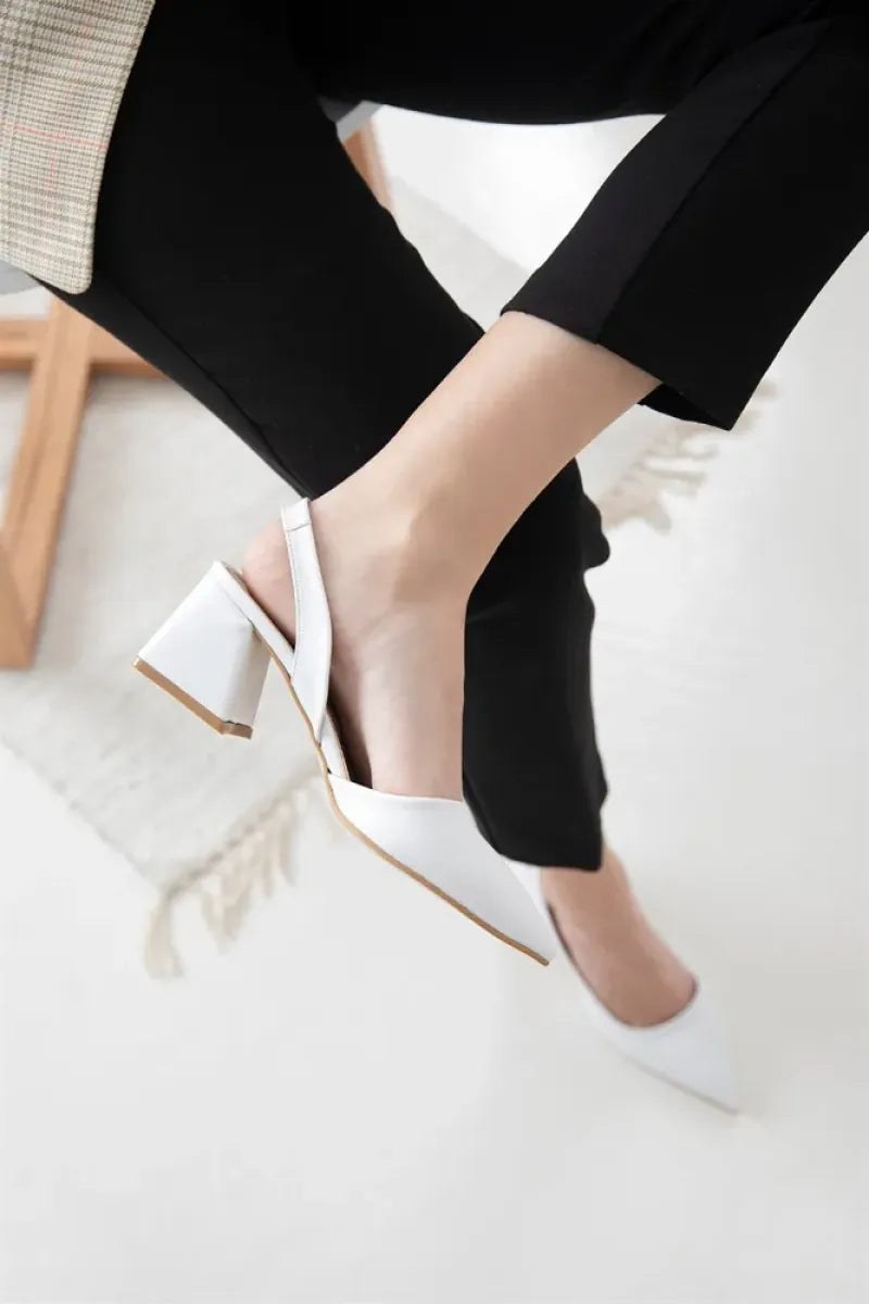 Women > shoes sandals st- selinda kadın deri topuklu ayakkabı beyaz