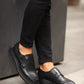 So- siyah deri bağcıksız tokalı erkek klasik ayakkabı