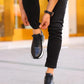 So- siyah deri croco spor erkek ayakkabı