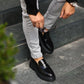 So- siyah deri yüksek taban erkek klasik ayakkabı