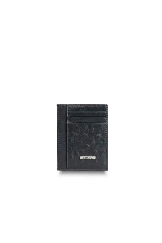 Gd siyah devekuşu baskı deri kartlık / accessories > credit card holder