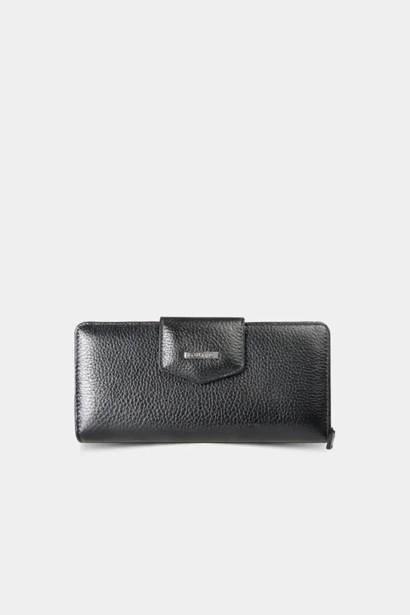 Gd siyah fermuarlı ve deri patlı el portföyü / accessories > wallet