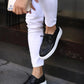 So- siyah floter deri bağcıklı sneakers erkek ayakkabı