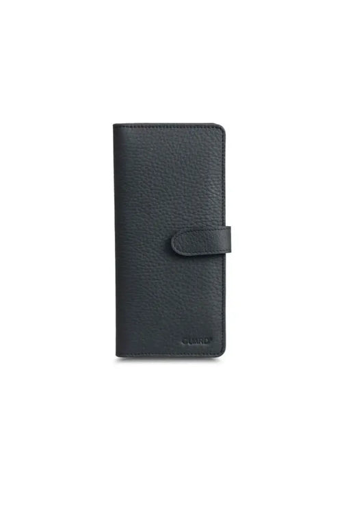 GD- Matte Black Card and Money Slot Leather Telephone Wallet