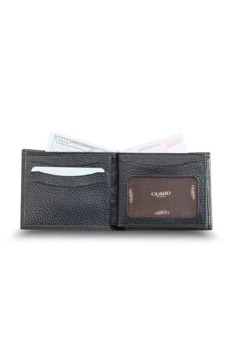 Gd siyah çift pisotlu yatay deri erkek cüzdanı / accessories > wallet