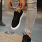 So- siyah süet bağcıklı sneakers erkek ayakkabı
