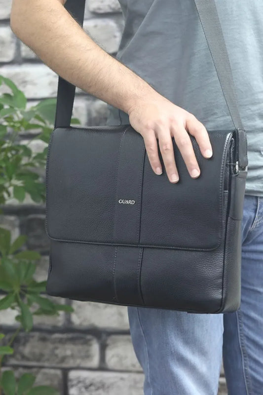 Man > bag portfolio gd- siyah spor deri evrak çantası