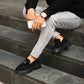 So- siyah süet yüksek taban erkek klasik ayakkabı
