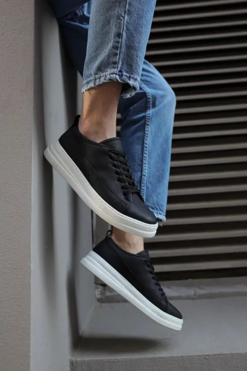 Kn- sneakers ayakkabı 010 siyah (beyaz taban) / man > shoes > sport shoes