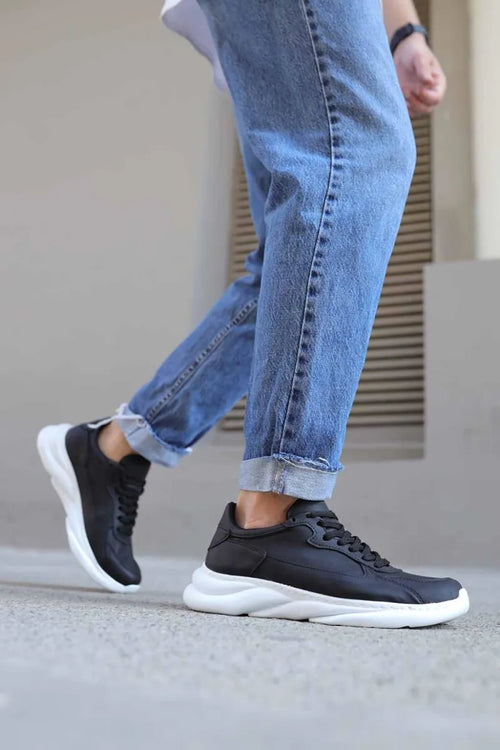 Kn- Sneakers Ayakkabı 065 Siyah (beyaz Taban)