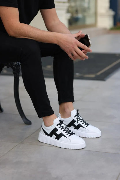 So - beyaz deri sneakers erkek ayakkabı 168
